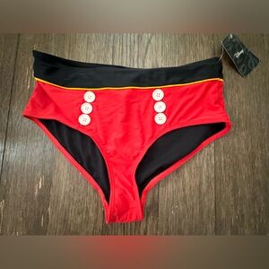 Disney Mickey Mouse High-Waisted Swim Bottoms NWT Size Medium poly/spandex